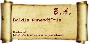 Boldis Annamária névjegykártya